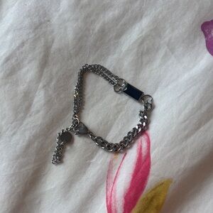 Never worn Silver Chain Bracelet with Black Accent